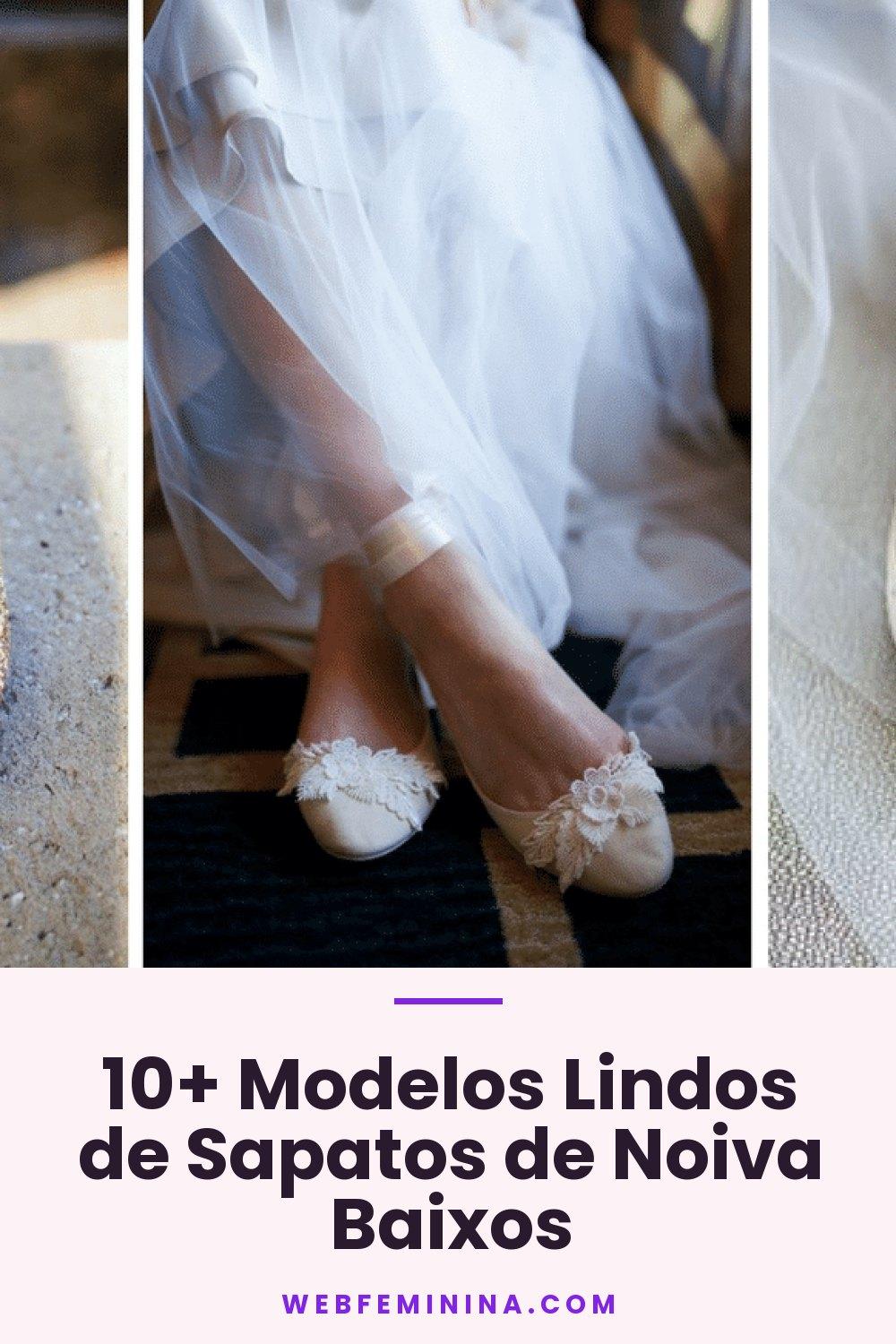 10+ Modelos Lindos de Sapatos de Noiva Baixos