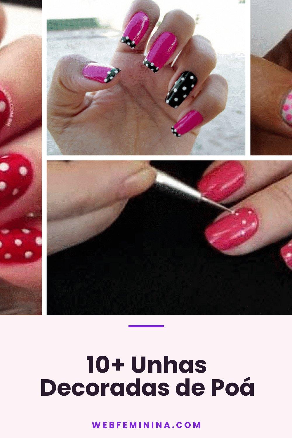 10+ Unhas Decoradas de Poá