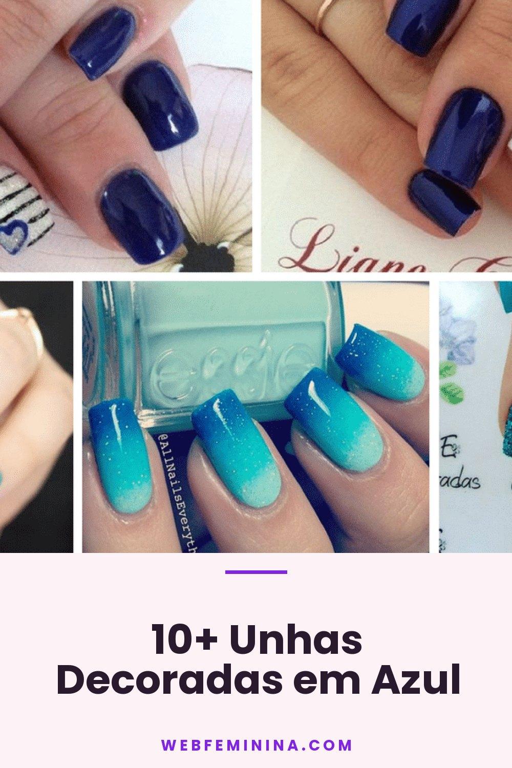 10+ Unhas Decoradas em Azul
