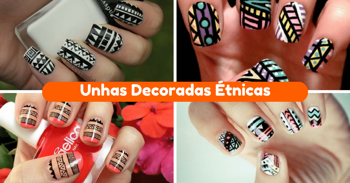 Unhas Decoradas com Estampas Étnicas Unhas Decoradas com Estampas Étnicas Unhas Decoradas Étnicas