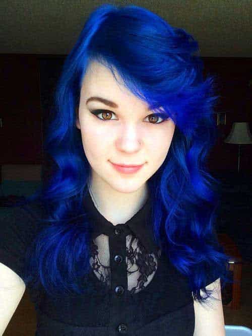cabelo azul royal longo