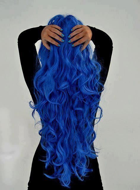 cabelo azul royal