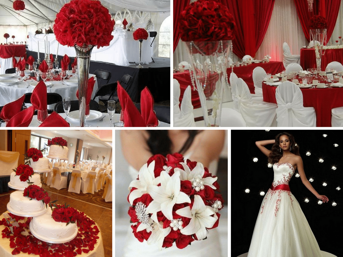 decoracao casamento vermelho branco