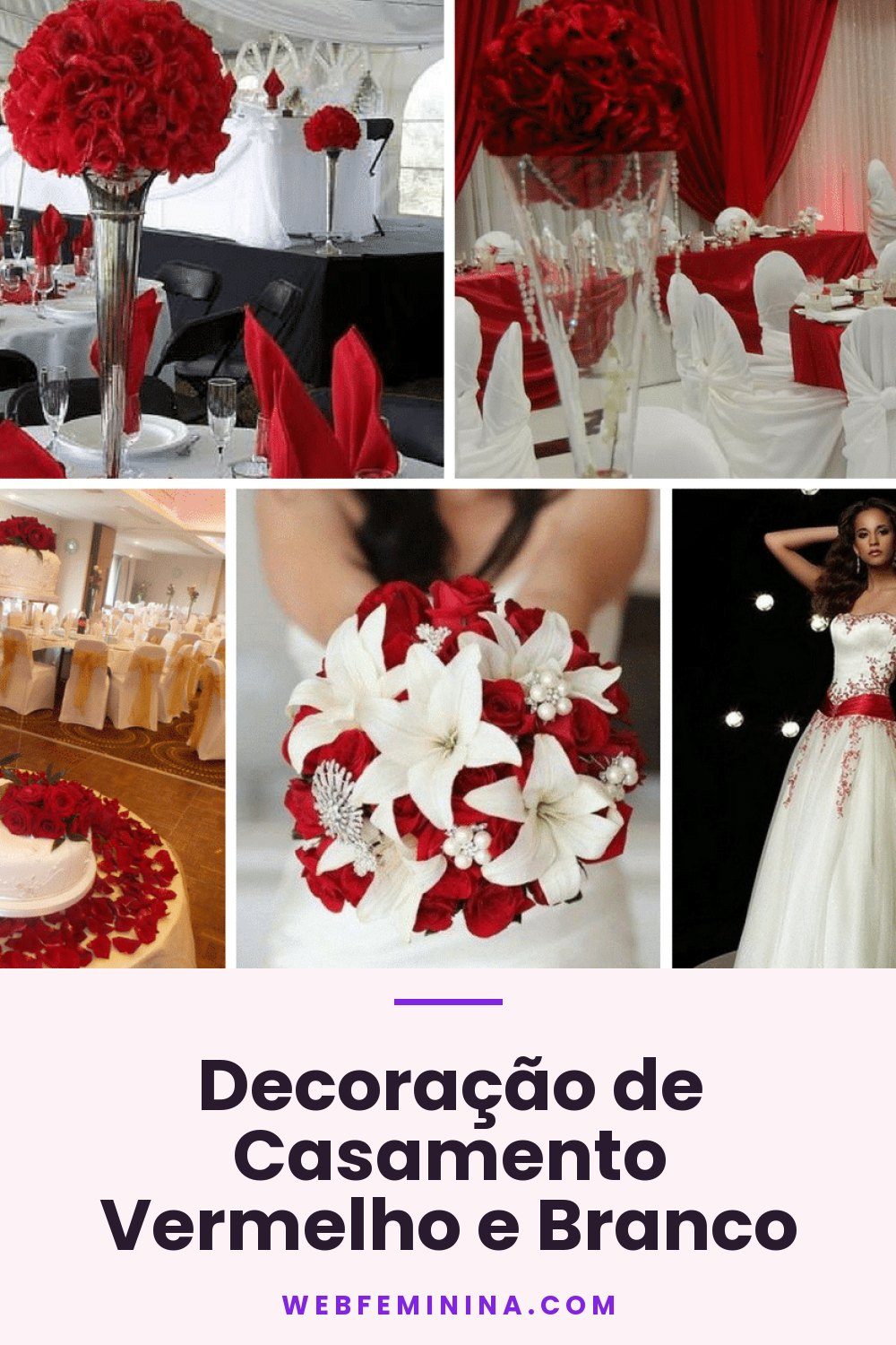 Decoração de Casamento Vermelho e Branco
