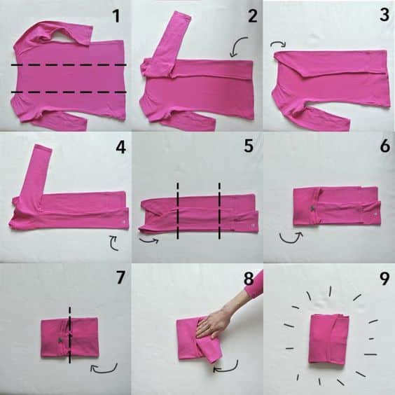 ideias para dobrar roupas de forma eficaz 9