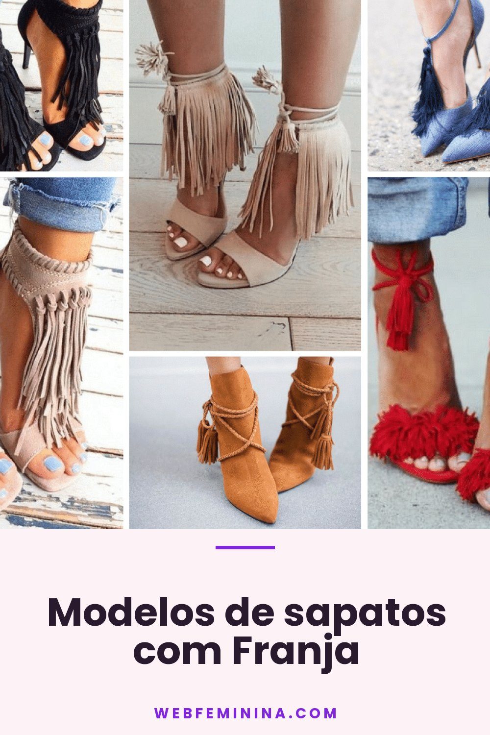 Modelos de sapatos com Franja