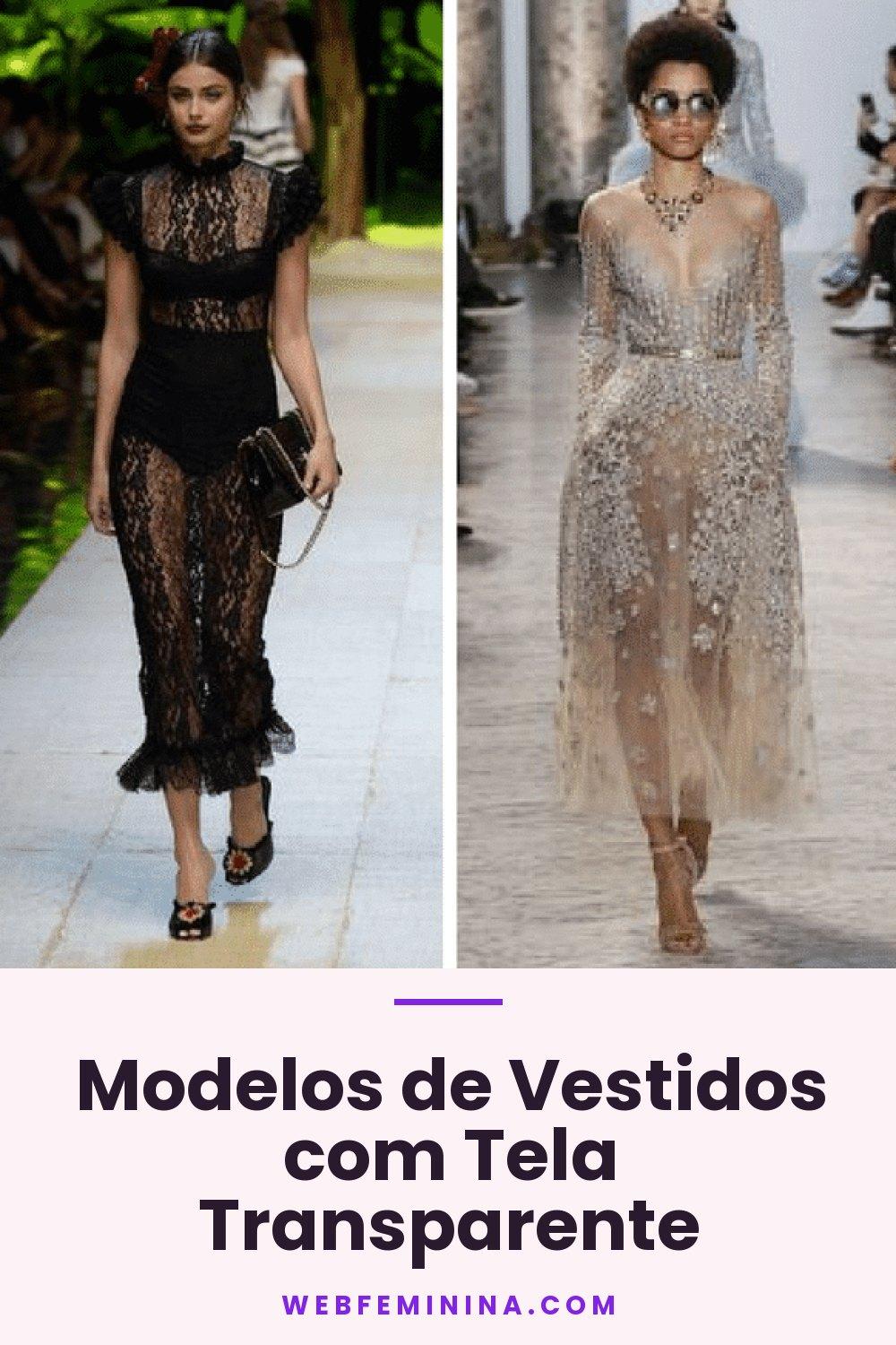 Modelos de Vestidos com Tela Transparente