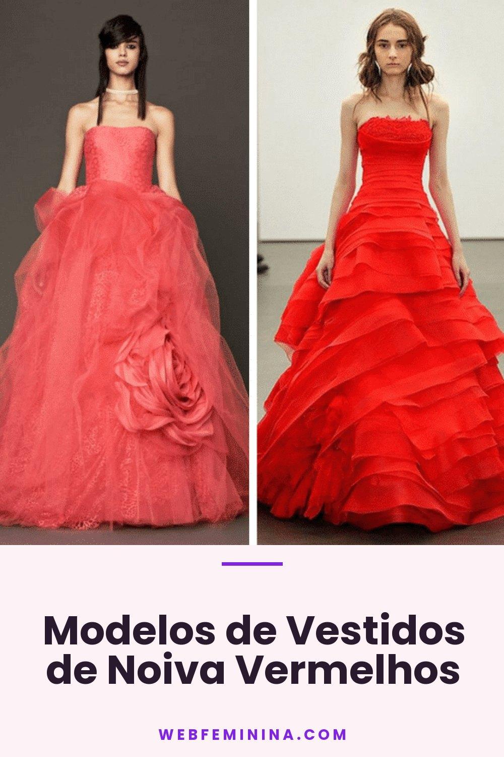 Modelos de Vestidos de Noiva Vermelhos