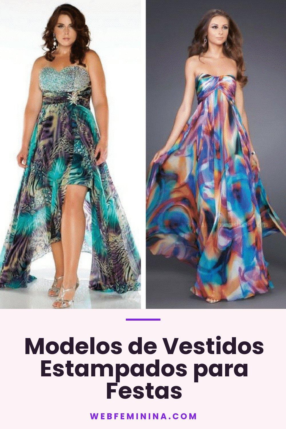 Modelos de Vestidos Estampados para Festas