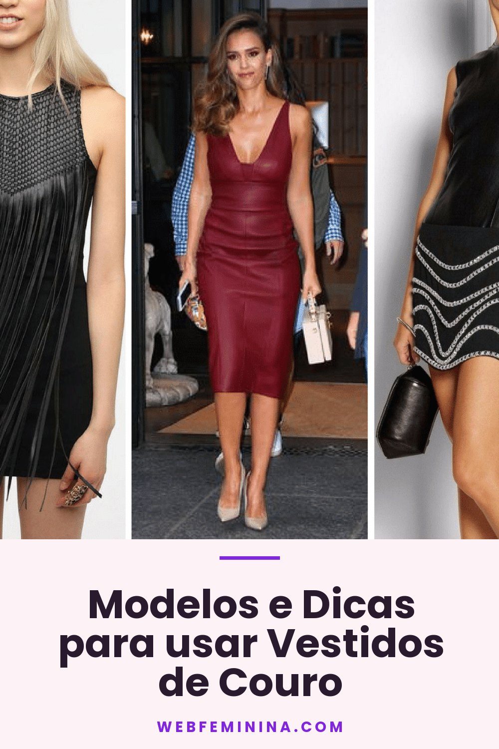 Modelos e Dicas para usar Vestidos de Couro