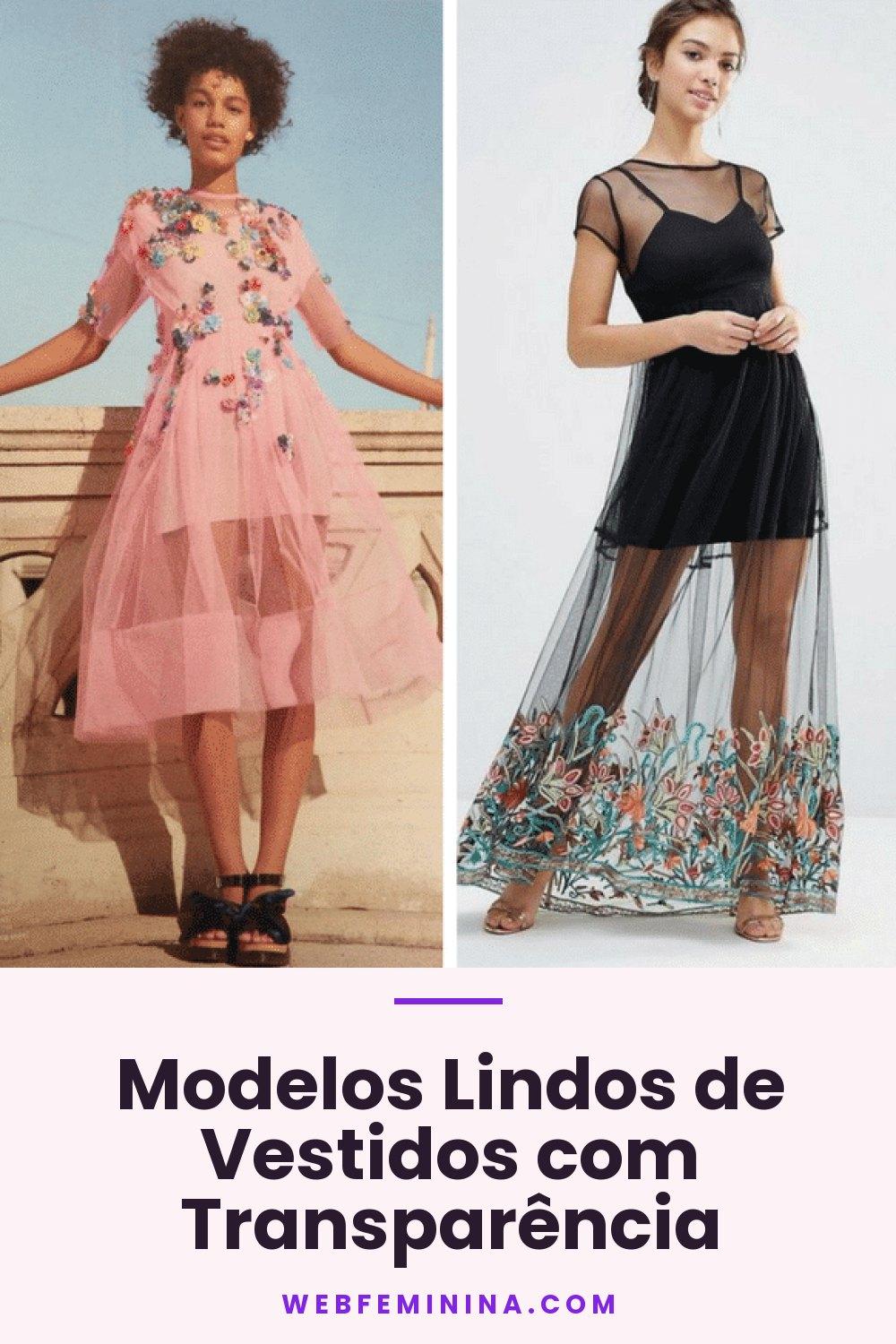 Modelos Lindos de Vestidos com Transparência