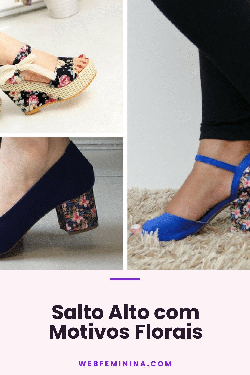 Salto Alto com Motivos Florais