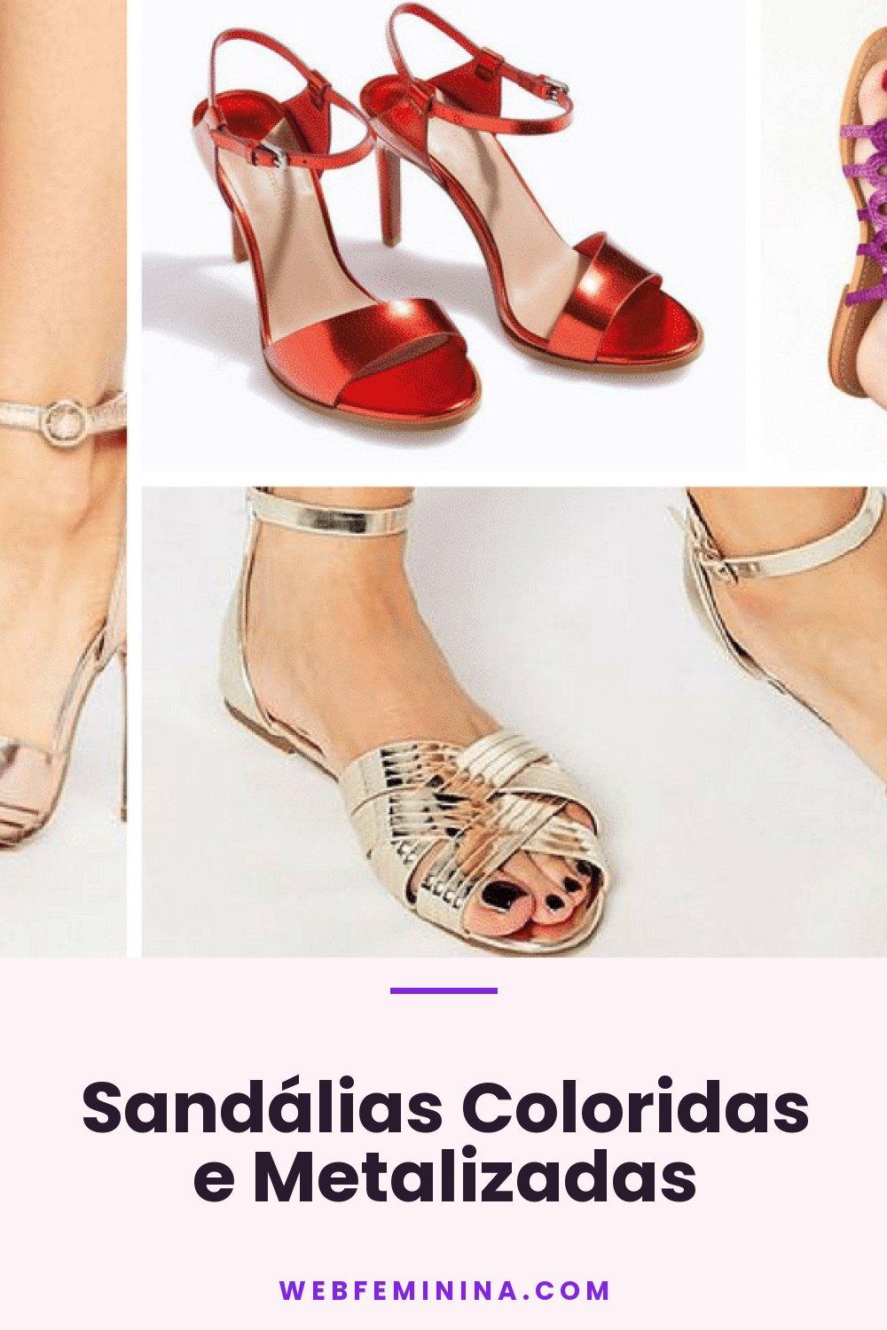 Sandálias Coloridas e Metalizadas
