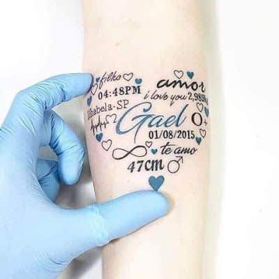 tatuagem feminina filhos homenagem
