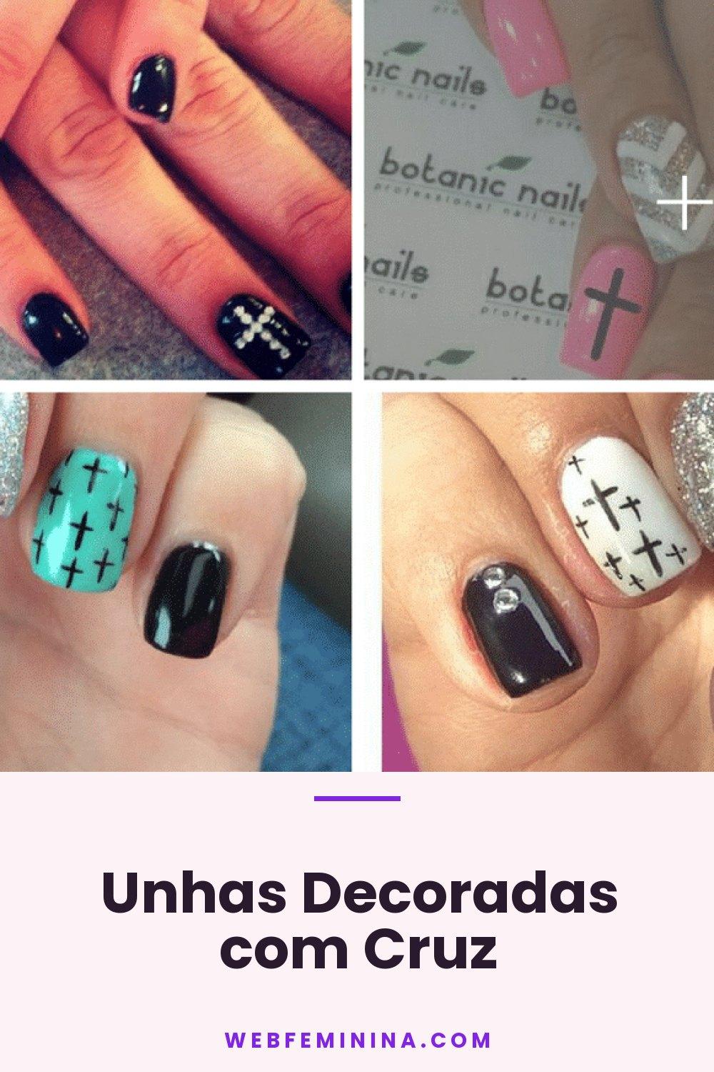 Unhas Decoradas com Cruz