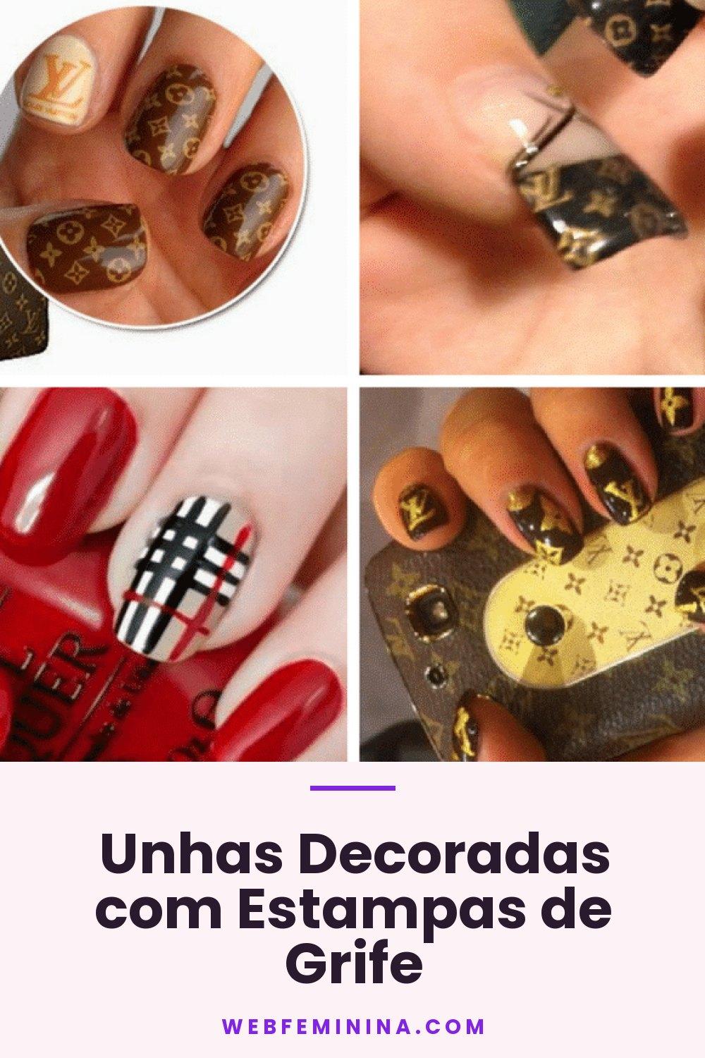 Unhas Decoradas com Estampas de Grife