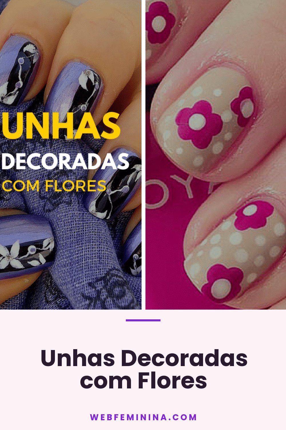 Unhas Decoradas com Flores