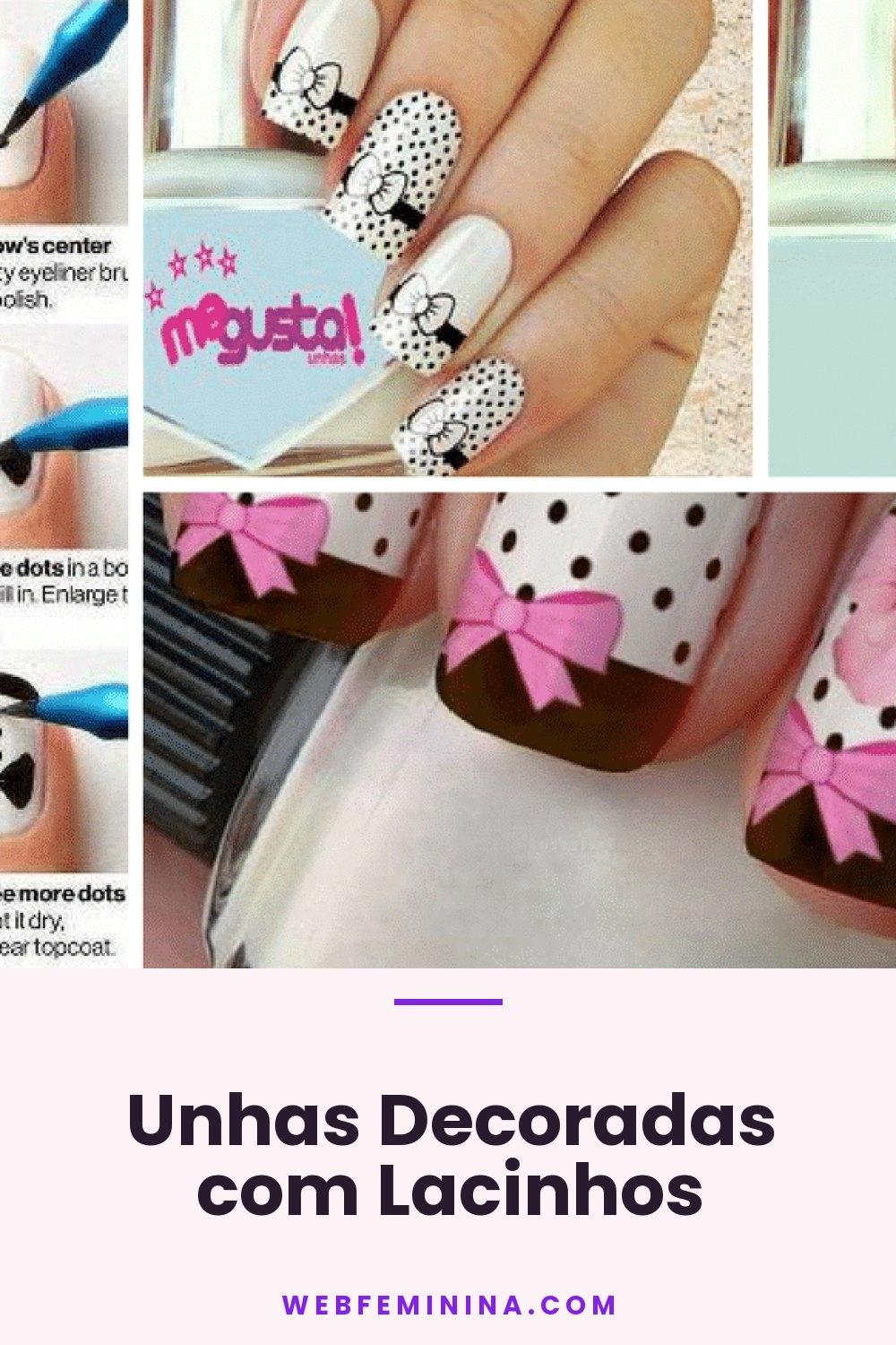 Unhas Decoradas com Lacinhos