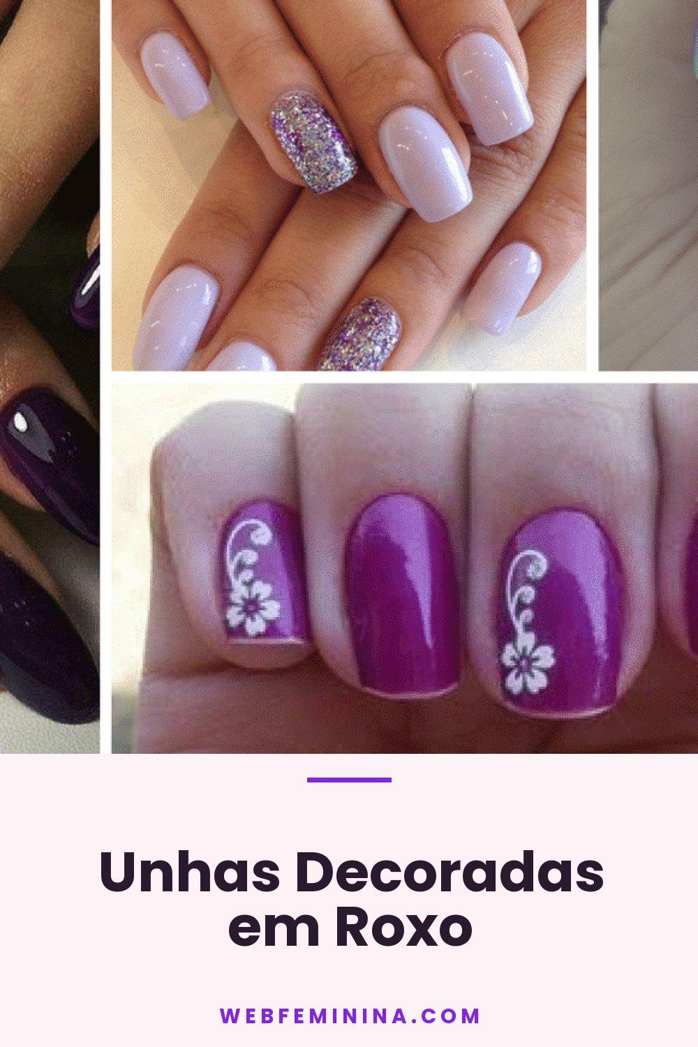 Unhas Decoradas em Roxo