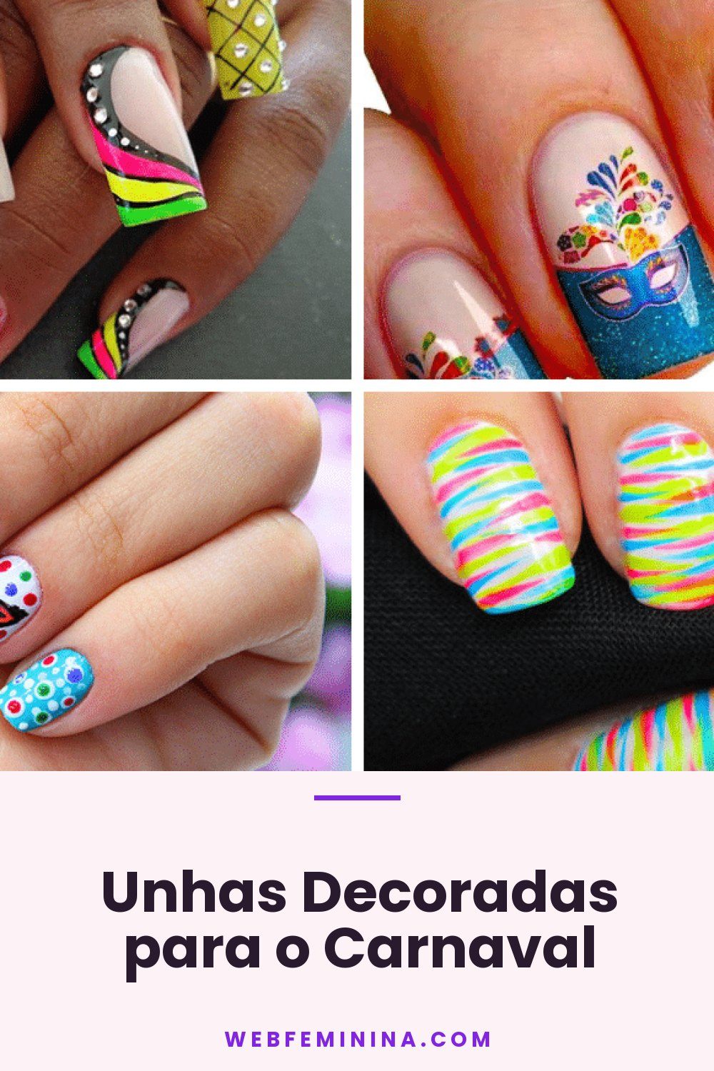 Unhas Decoradas para o Carnaval