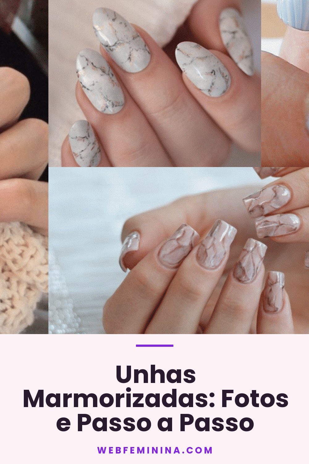 Unhas Marmorizadas: Fotos e Passo a Passo