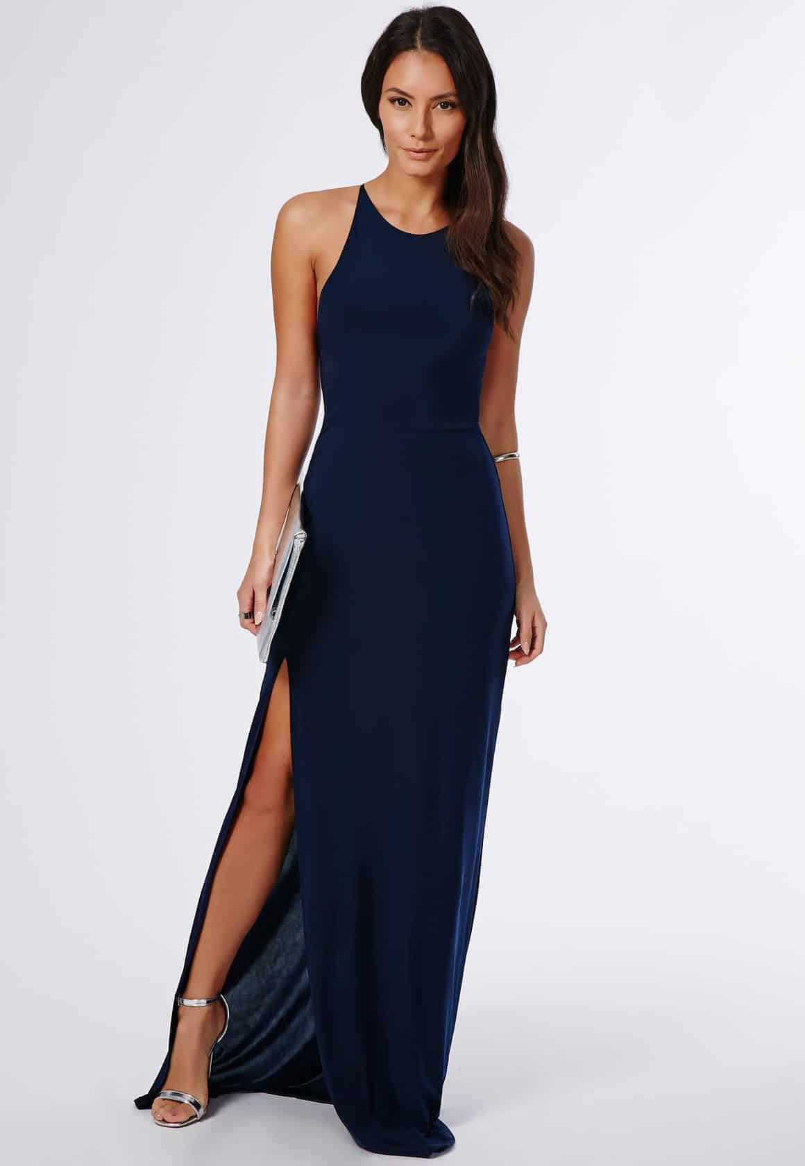 vestido-azul-simples-longo