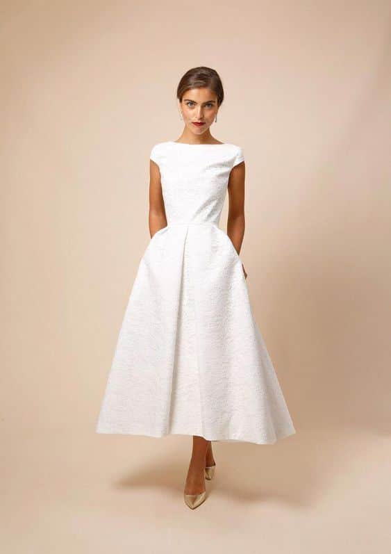 vestido midi branco