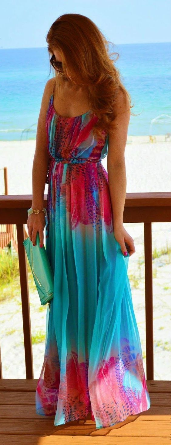 vestido simples festa colorido