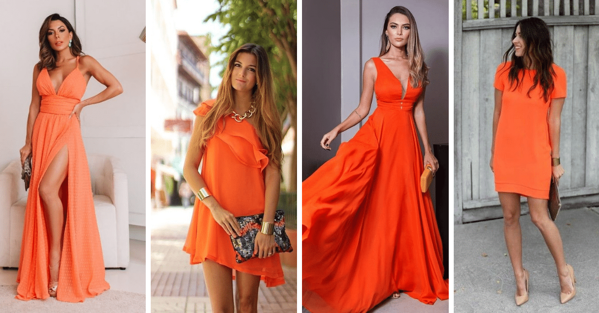 vestidos laranja