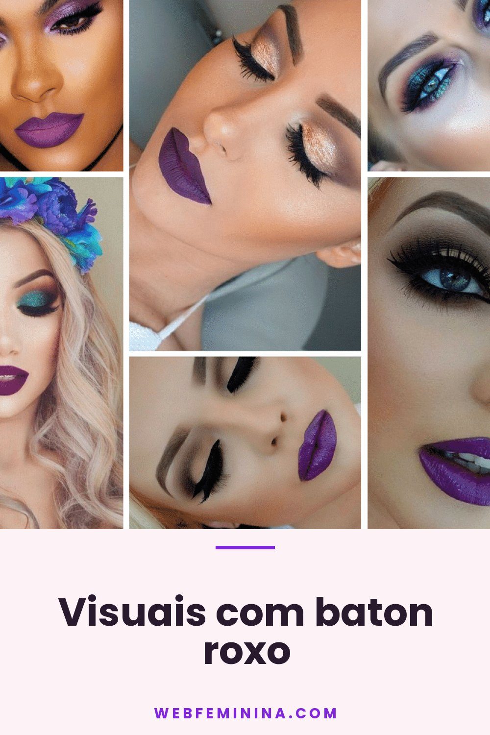 Visuais com baton roxo